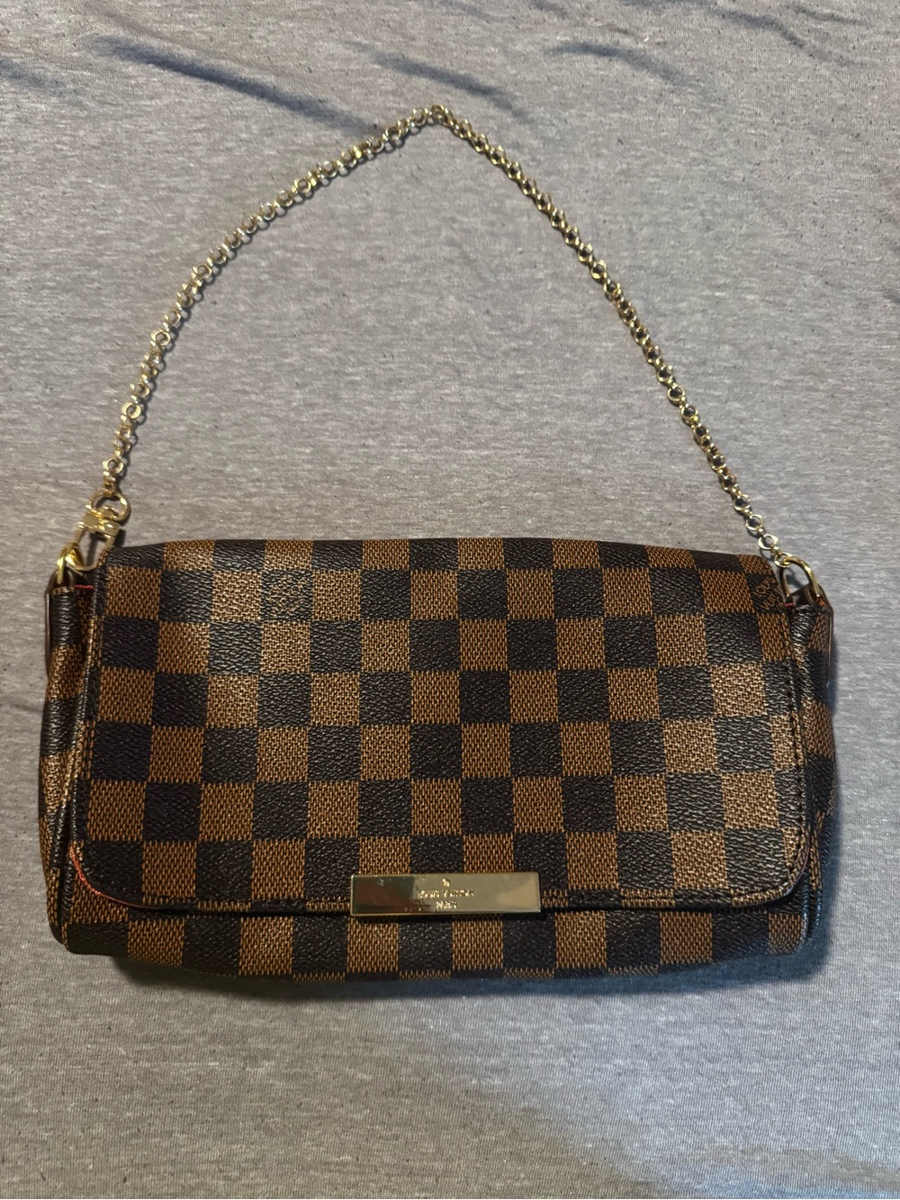 Brown Checkered Shoulder Bag